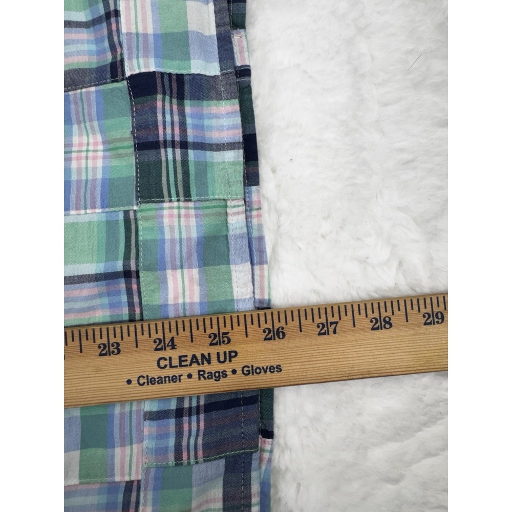 Talbots Madras Plaid Patchwork Back Button Sleeve… - image 8